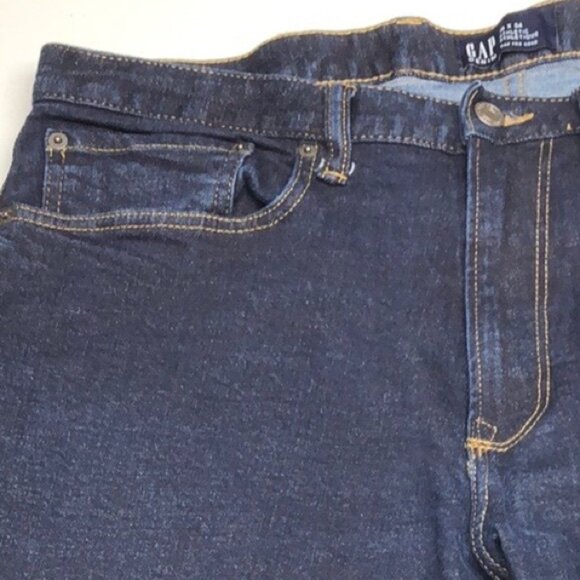 MENS GAP DARKWASH ATHLETIC FIT JEANS 36x32 ⭐️ - Picture 4 of 9